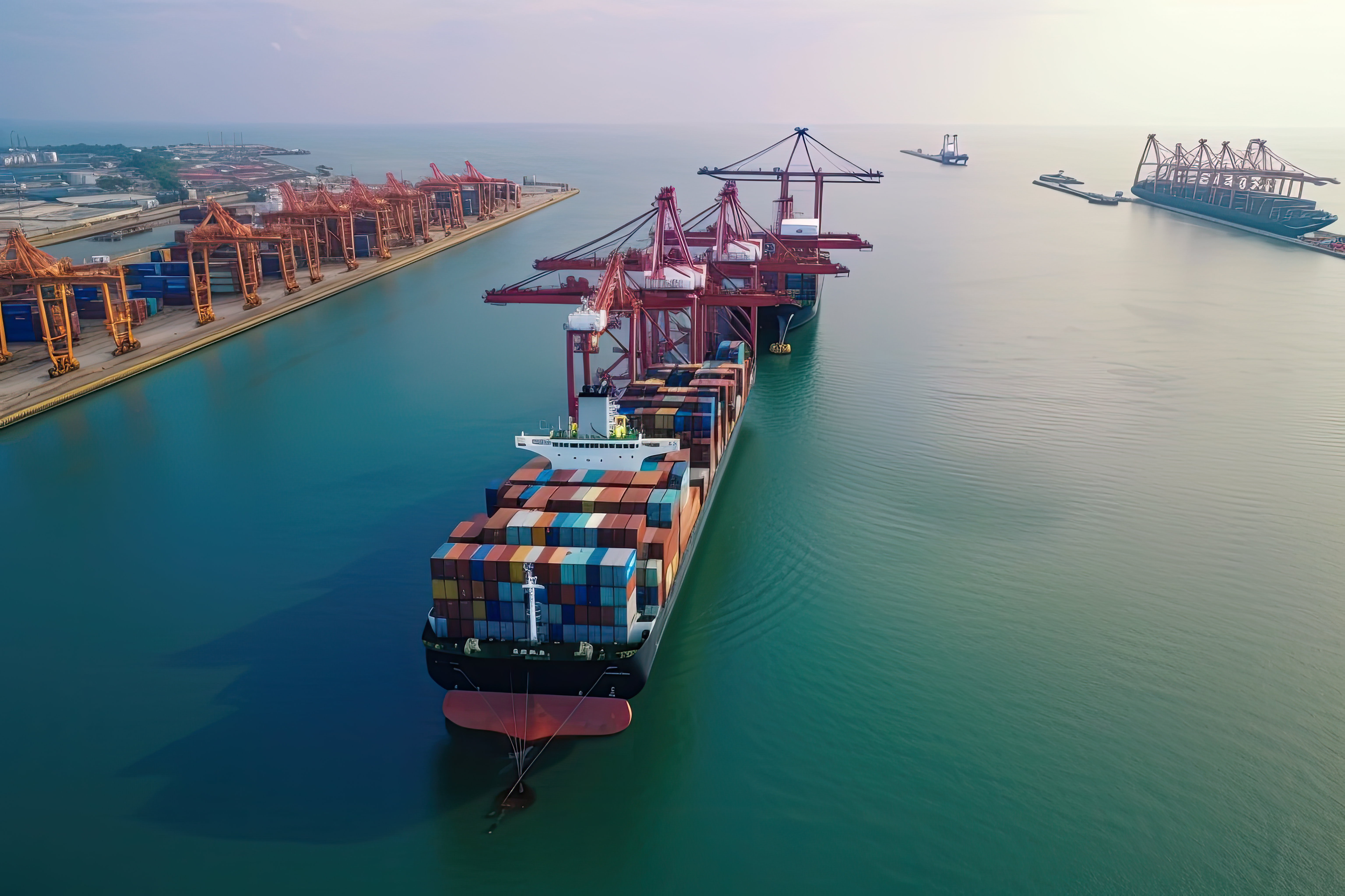 Container Ship towards destination